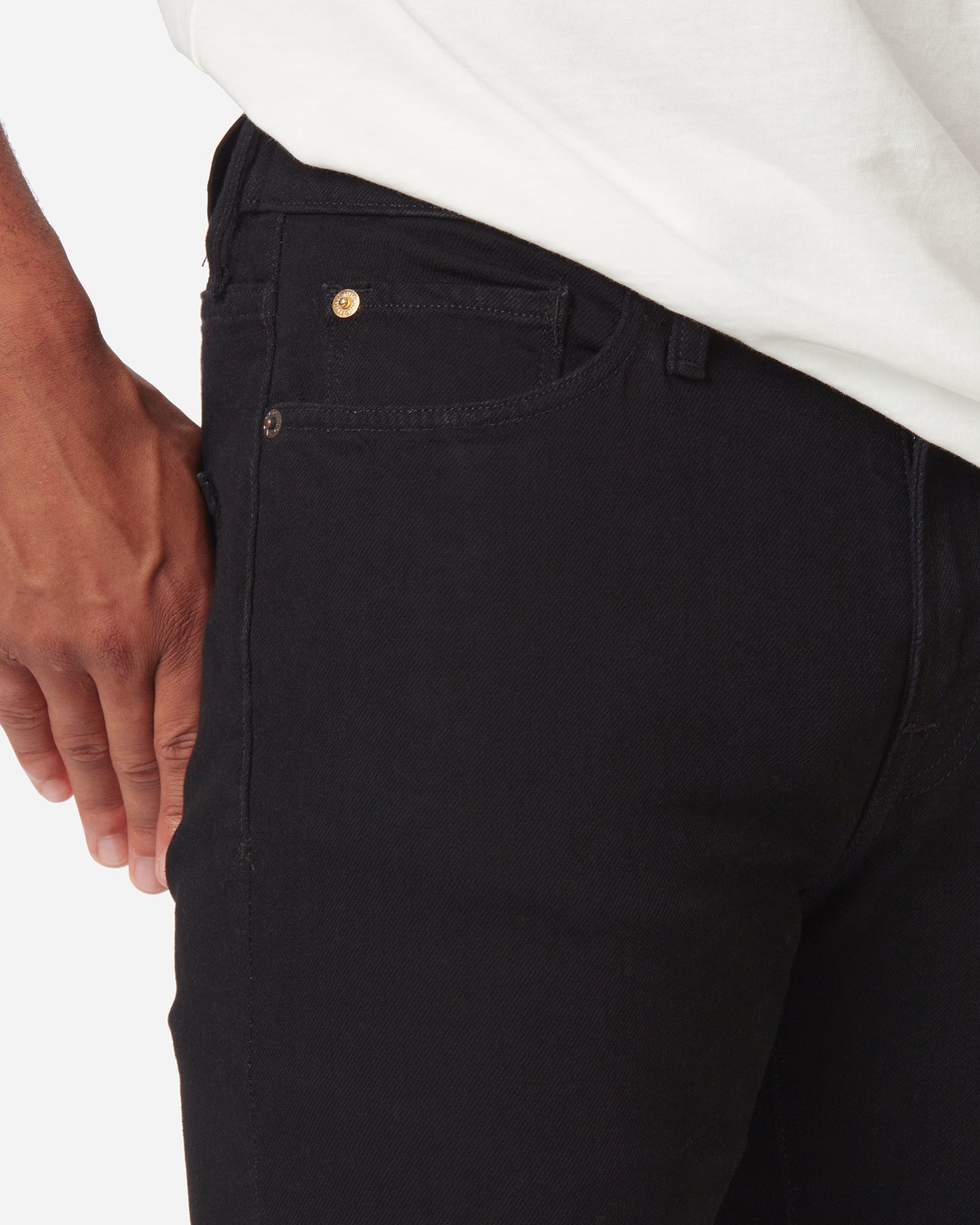 Athletic Tapered Denim Jeans - Black Clean