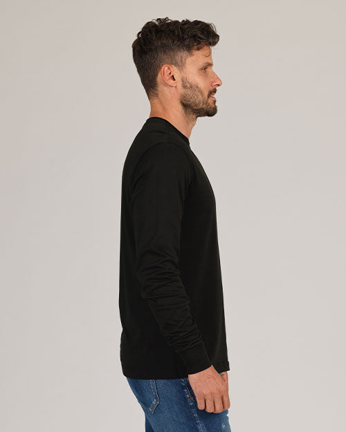 Super Soft "Supima" Cotton Long Sleeve Tee - Black