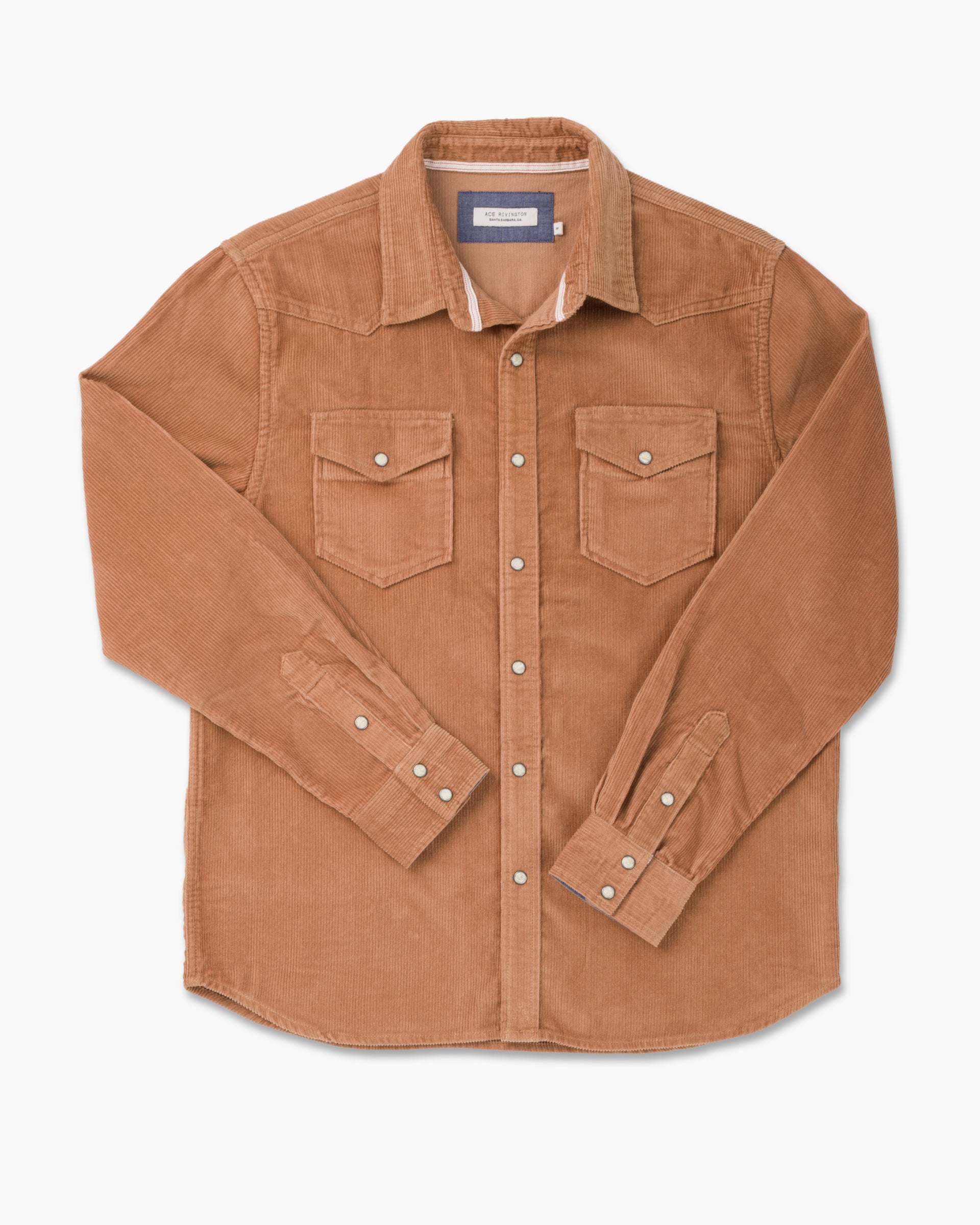 Corduroy Western Shirt - Saddle Brown