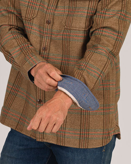 Winter Flannel - Utility Shirt -Wheat Herringbone