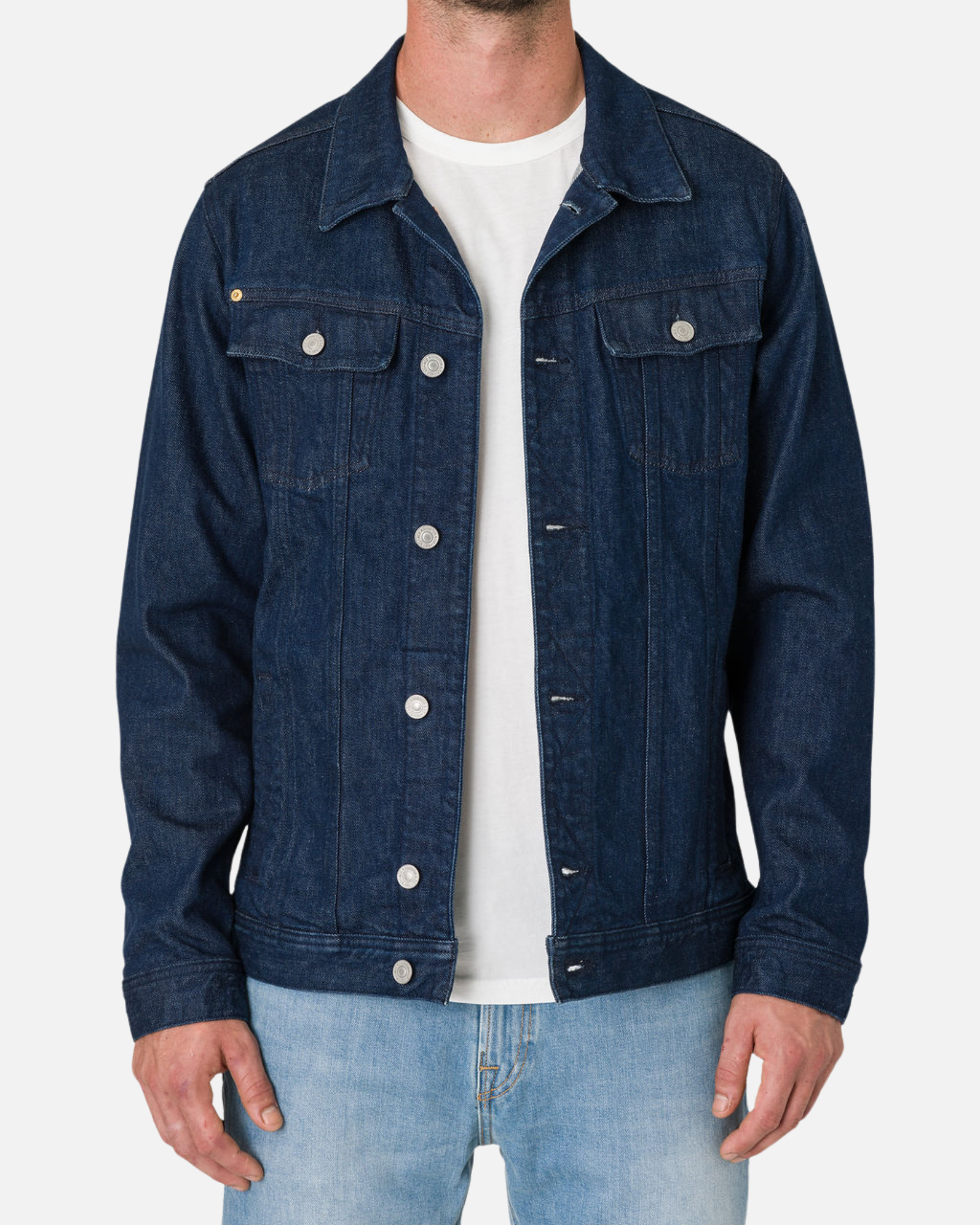 12oz Comfort Denim - Men's Trucker Jacket - Dark Rinse