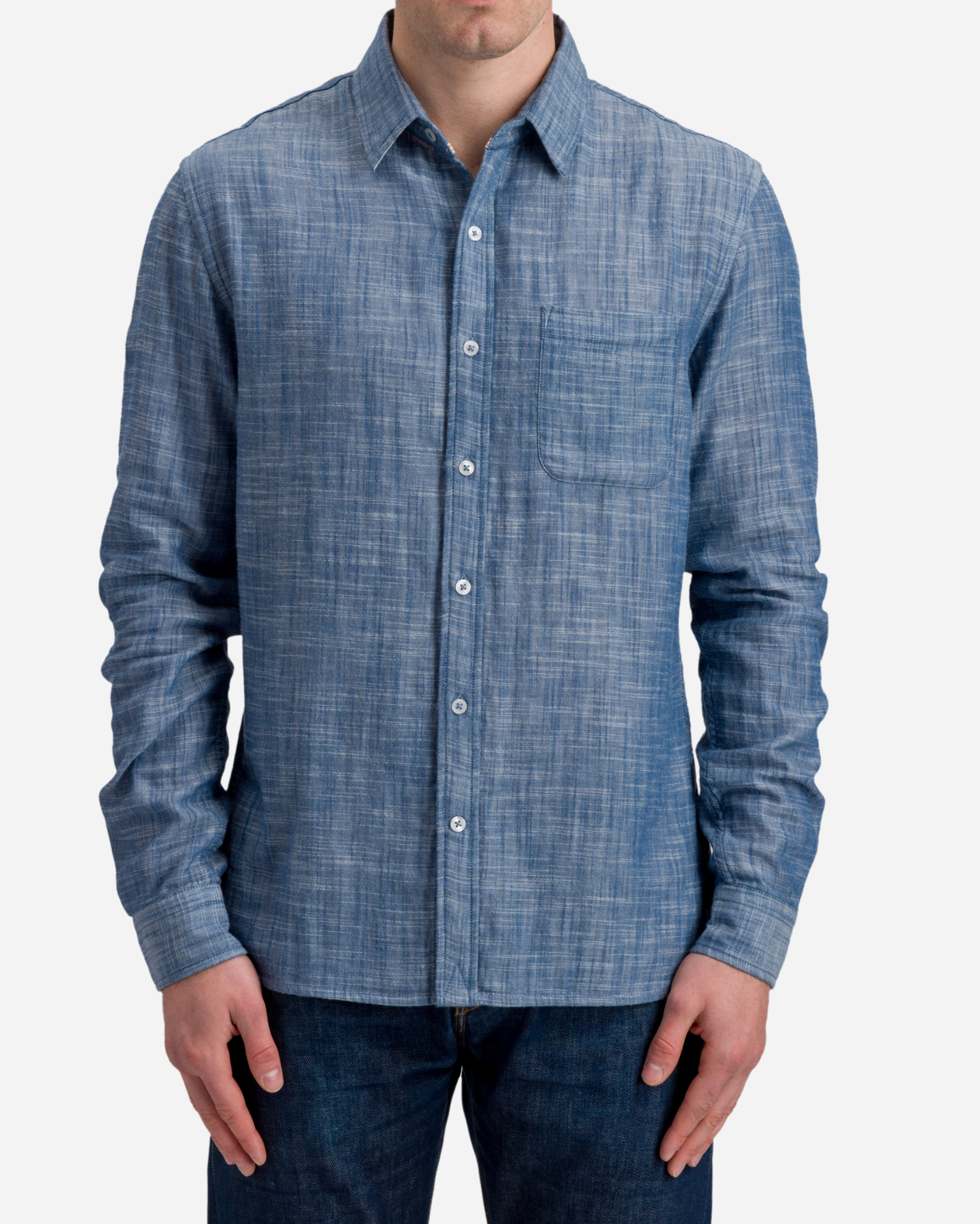 Double Gauze - Long Sleeve Tailored - Indigo