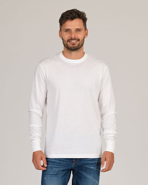 Super Soft "Supima" Cotton Long Sleeve Tee - White