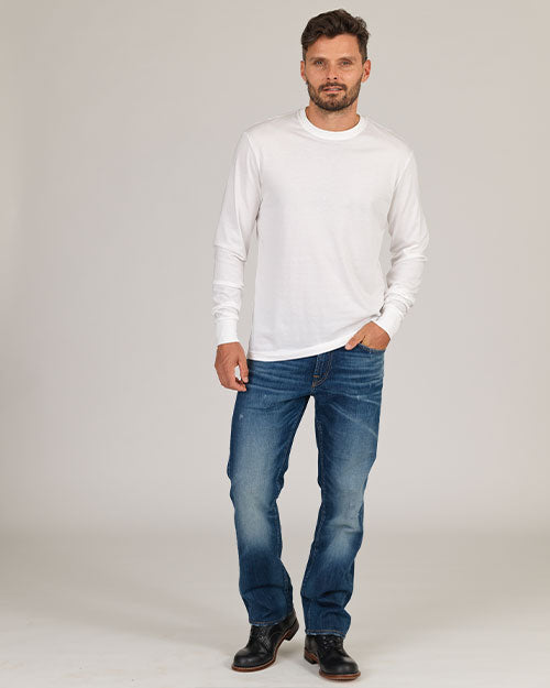Super Soft "Supima" Cotton Long Sleeve Tee - White