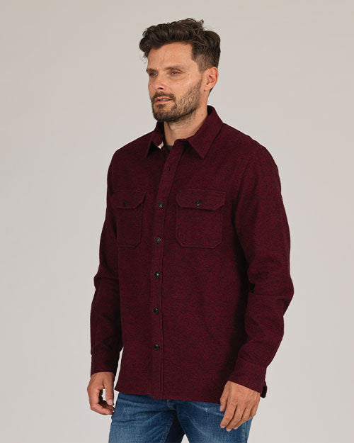Winter Flannel - Utility Shirt -Twisted Bordeaux