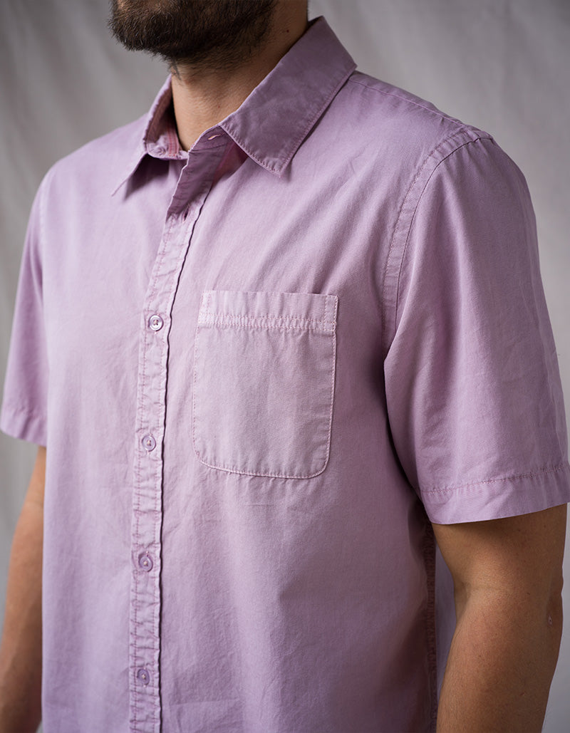 S/S Tailored Shirt Compact Poplin - Lavendar Vintage
