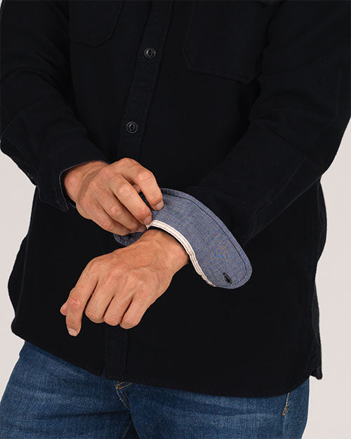 Winter Flannel - Utility Shirt - Black Houndstooth