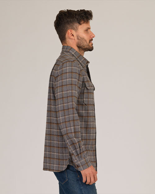Winter Flannel - Utility Shirt -Silver Window