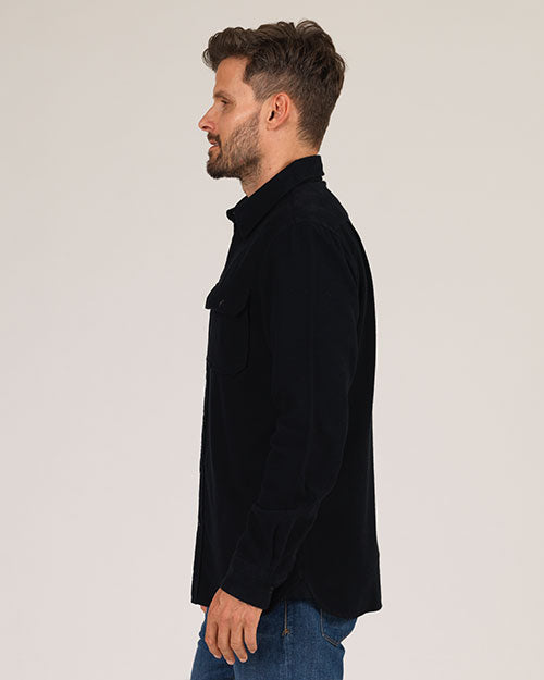 Winter Flannel - Utility Shirt - Black Houndstooth