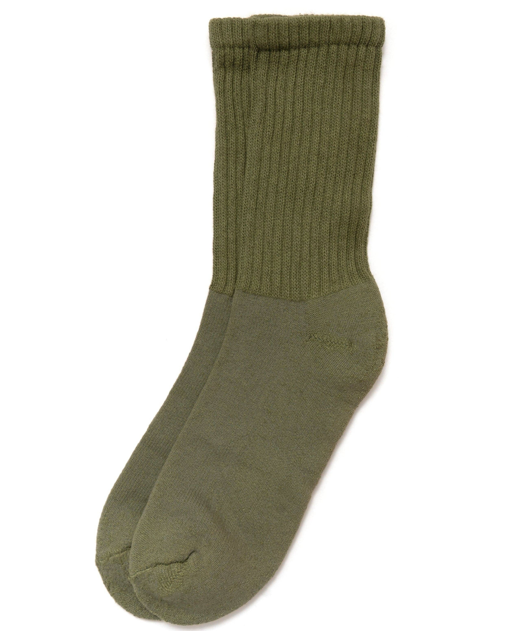 The Solids - Olive Green in a top-down view, laid flat with ribbed texture on a white background.