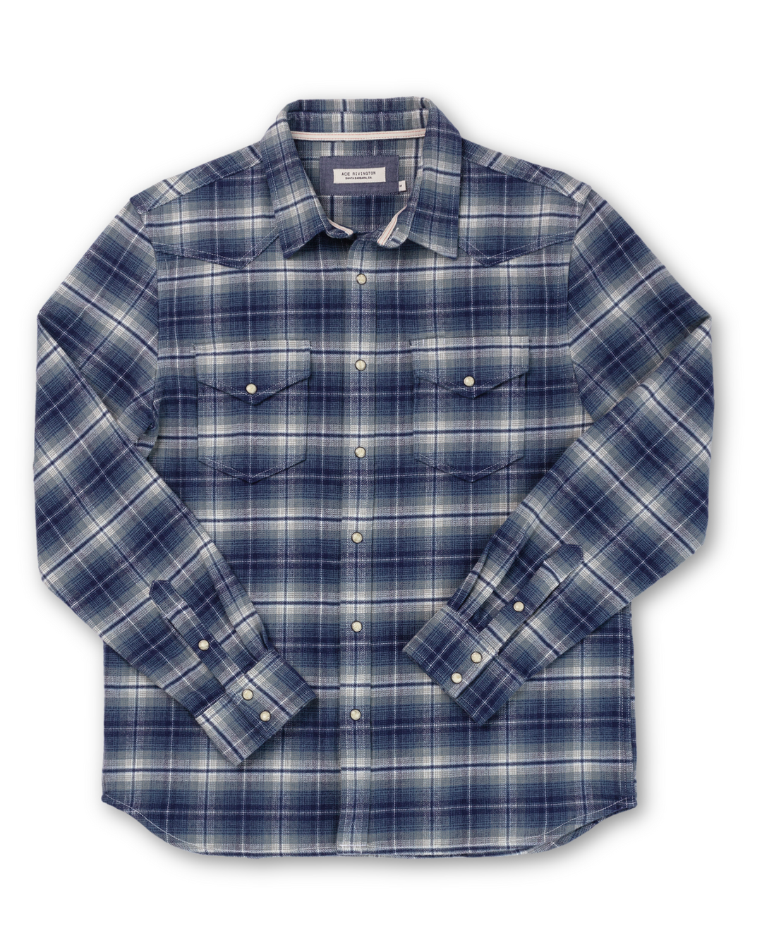Flannel - Western Shirt - Storm Blue