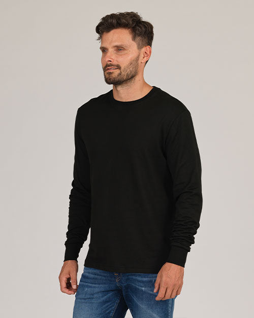 Super Soft "Supima" Cotton Long Sleeve Tee - Black