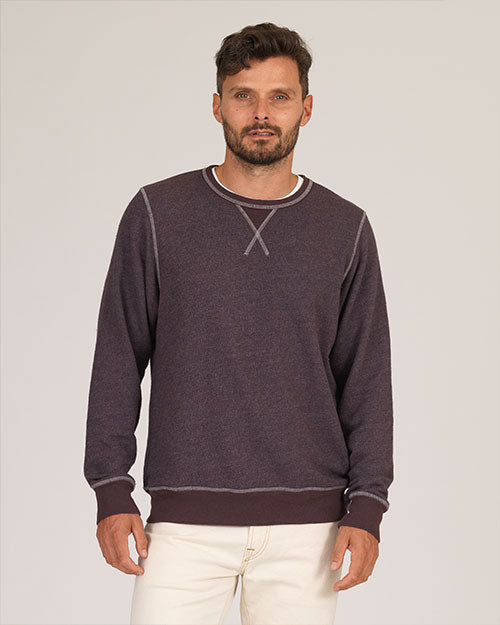 Vintage Crewneck Sweatshirt - Triblend Terry -Cocoa Heather