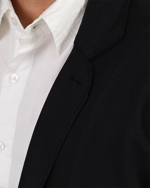 Diagonal Zip Up Jacket - Black