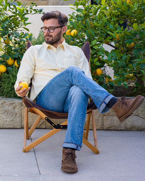 L/S Tailored Shirt - Compact Poplin - Parchment Vintage