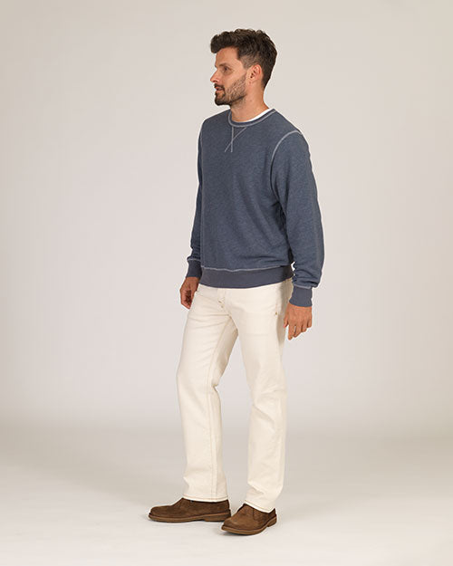 Vintage Crewneck Sweatshirt - Triblend Terry -Dolphin Heather