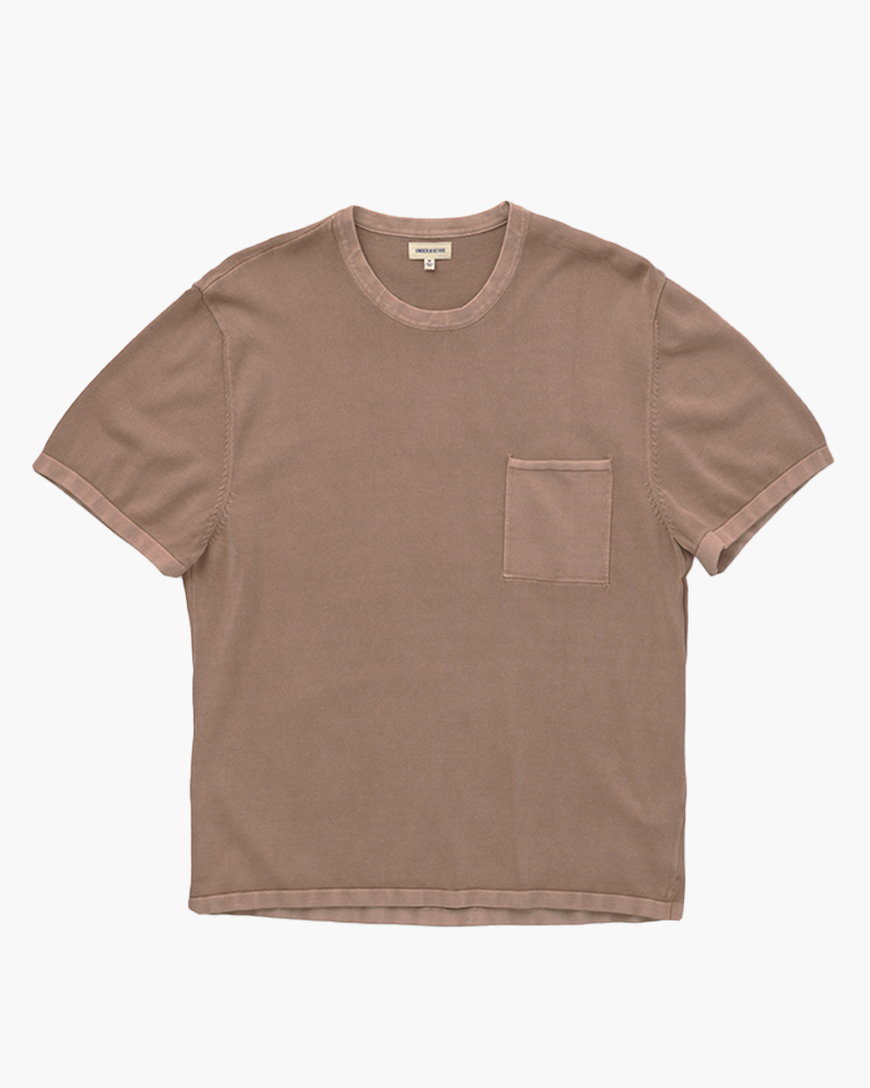 Raman Johnny Collar S/S Knit Polo - BEIGE