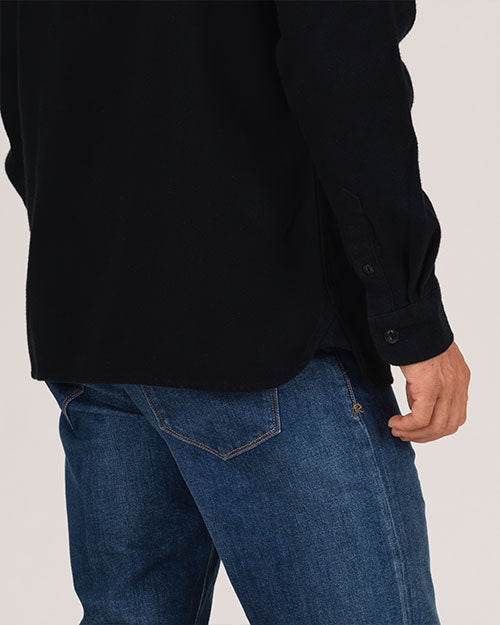 Winter Flannel - Utility Shirt - Black Houndstooth