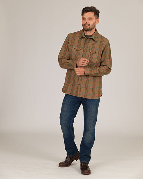 Winter Flannel - Utility Shirt -Wheat Herringbone