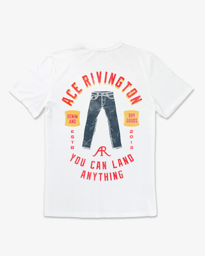 Crewneck SS - Super Soft Supima - "Ace Denim" - Chalk