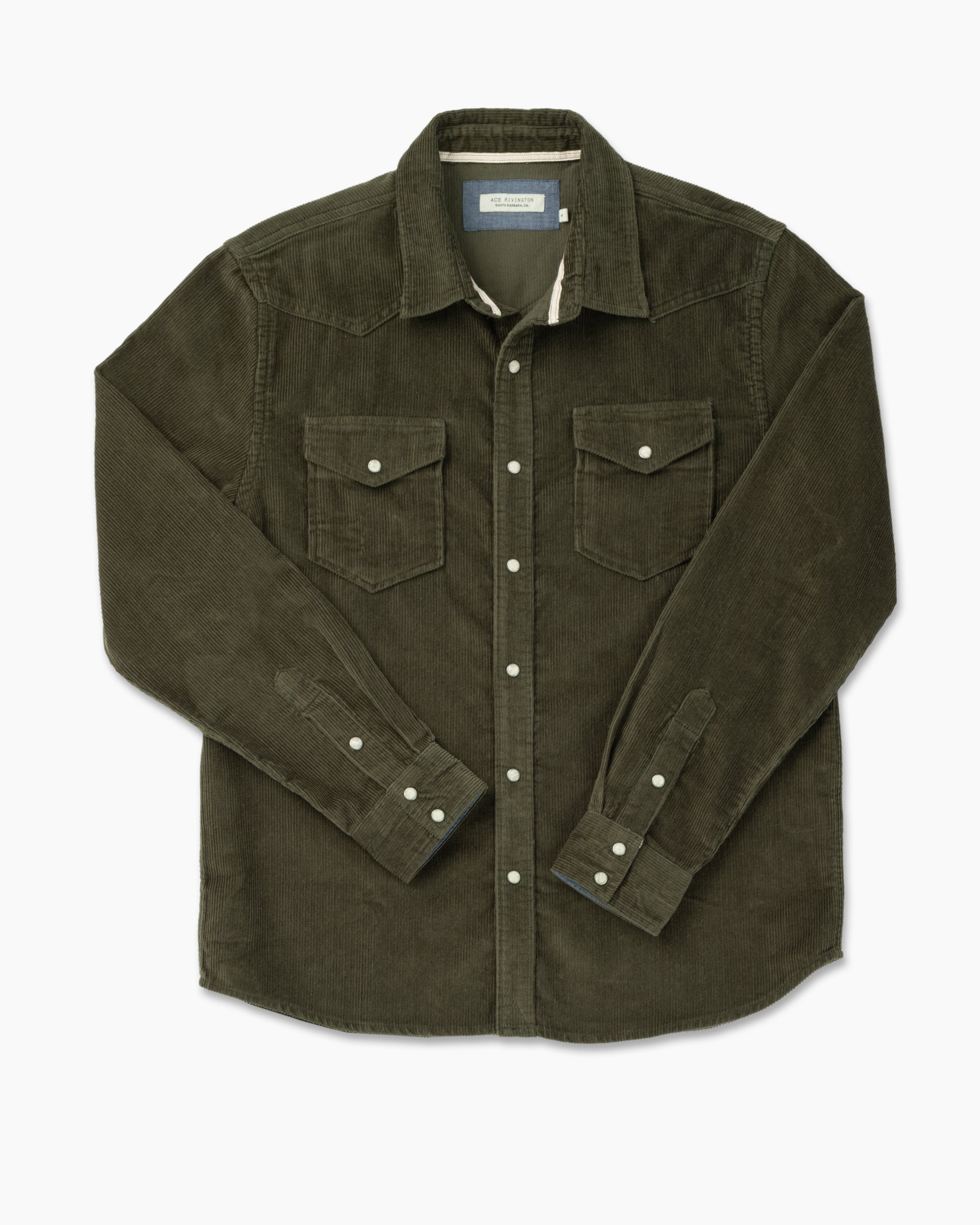 Corduroy Western Shirt - Hunter Green