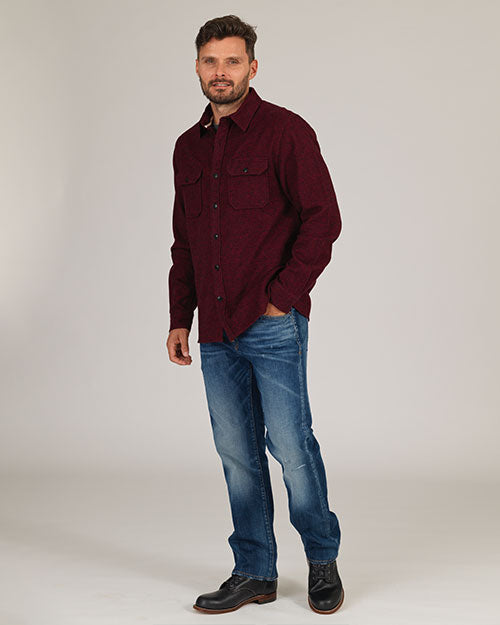 Winter Flannel - Utility Shirt -Twisted Bordeaux