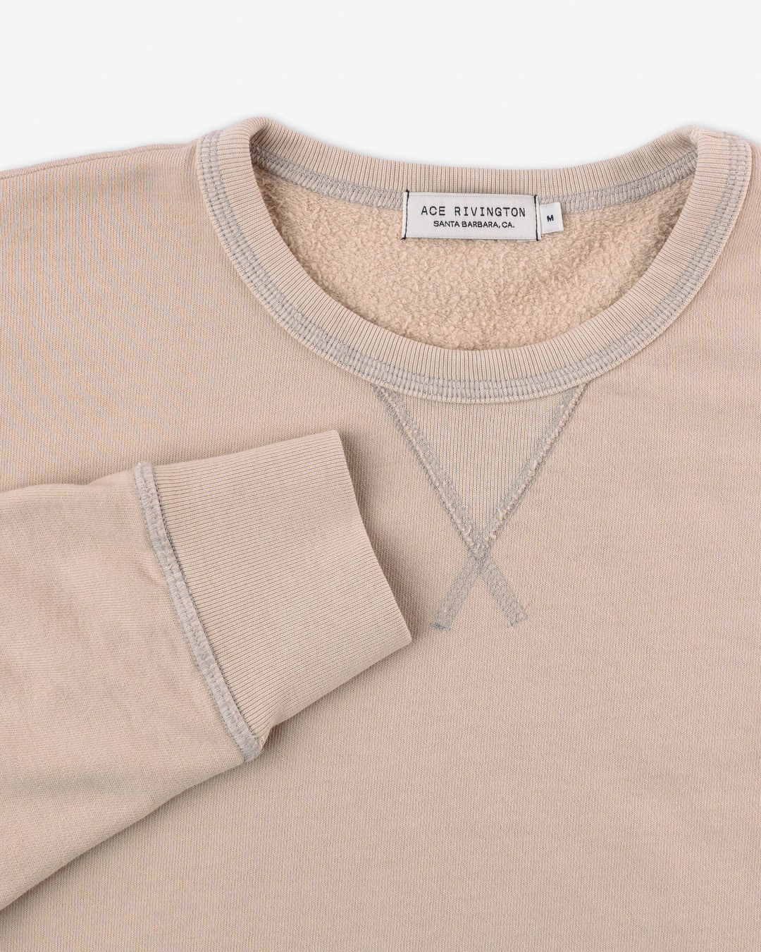 Organic Cotton Sweatshirt - Crewneck - Light Khaki