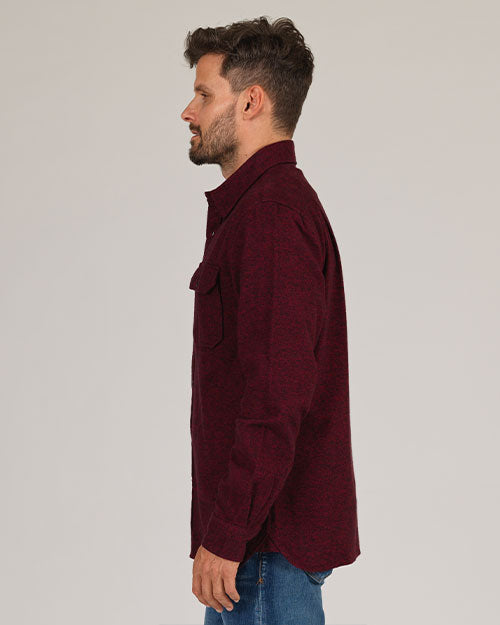 Winter Flannel - Utility Shirt -Twisted Bordeaux