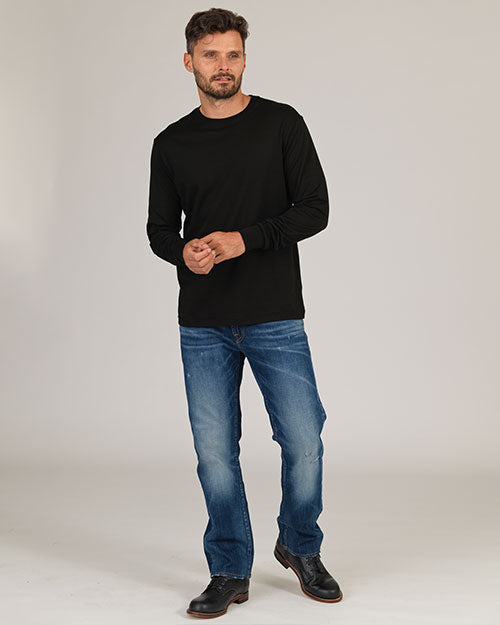 Super Soft "Supima" Cotton Long Sleeve Tee - Black