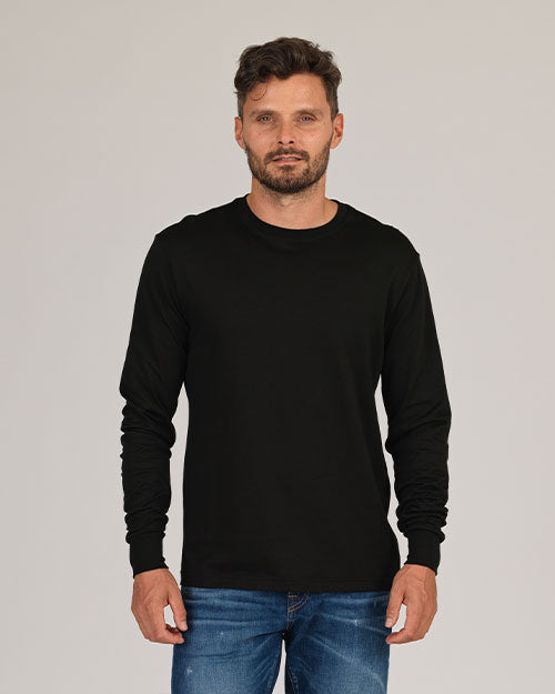 Super Soft "Supima" Cotton Long Sleeve Tee - Black