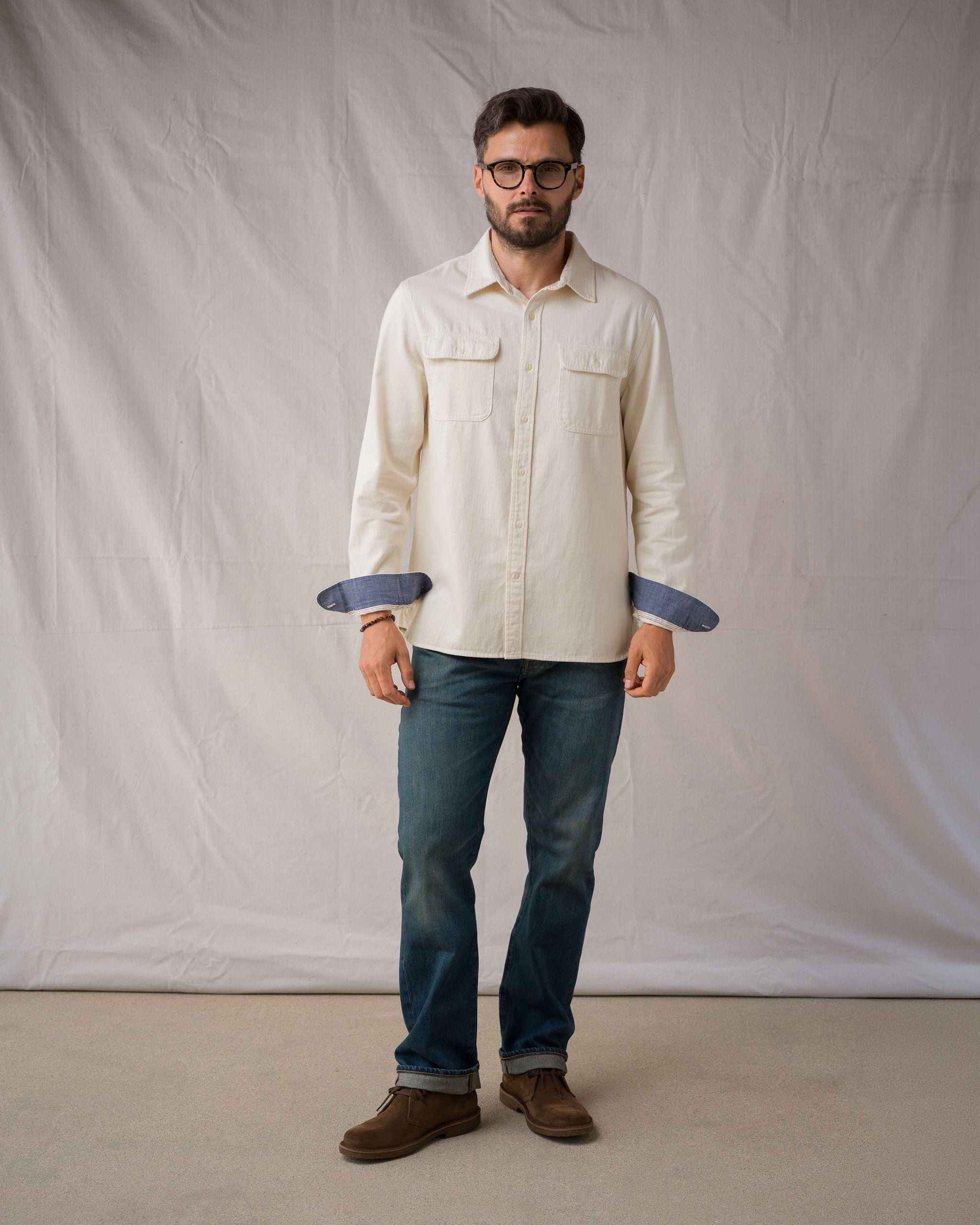 Work Shirt Goleta Twill 6oz - Ecru Rinse