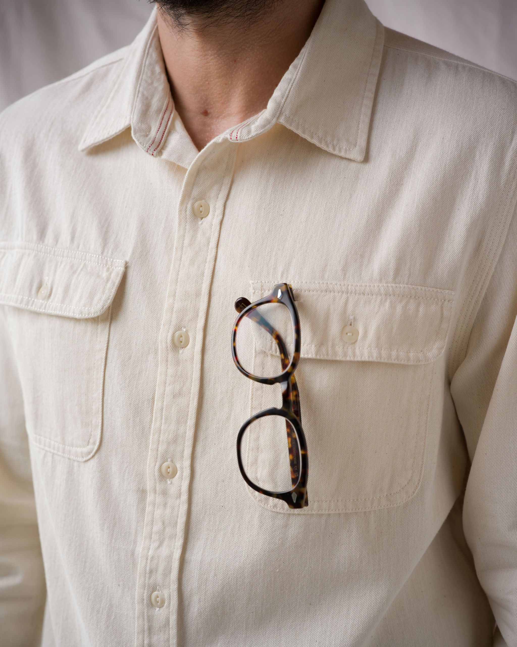 Work Shirt Goleta Twill 6oz - Ecru Rinse