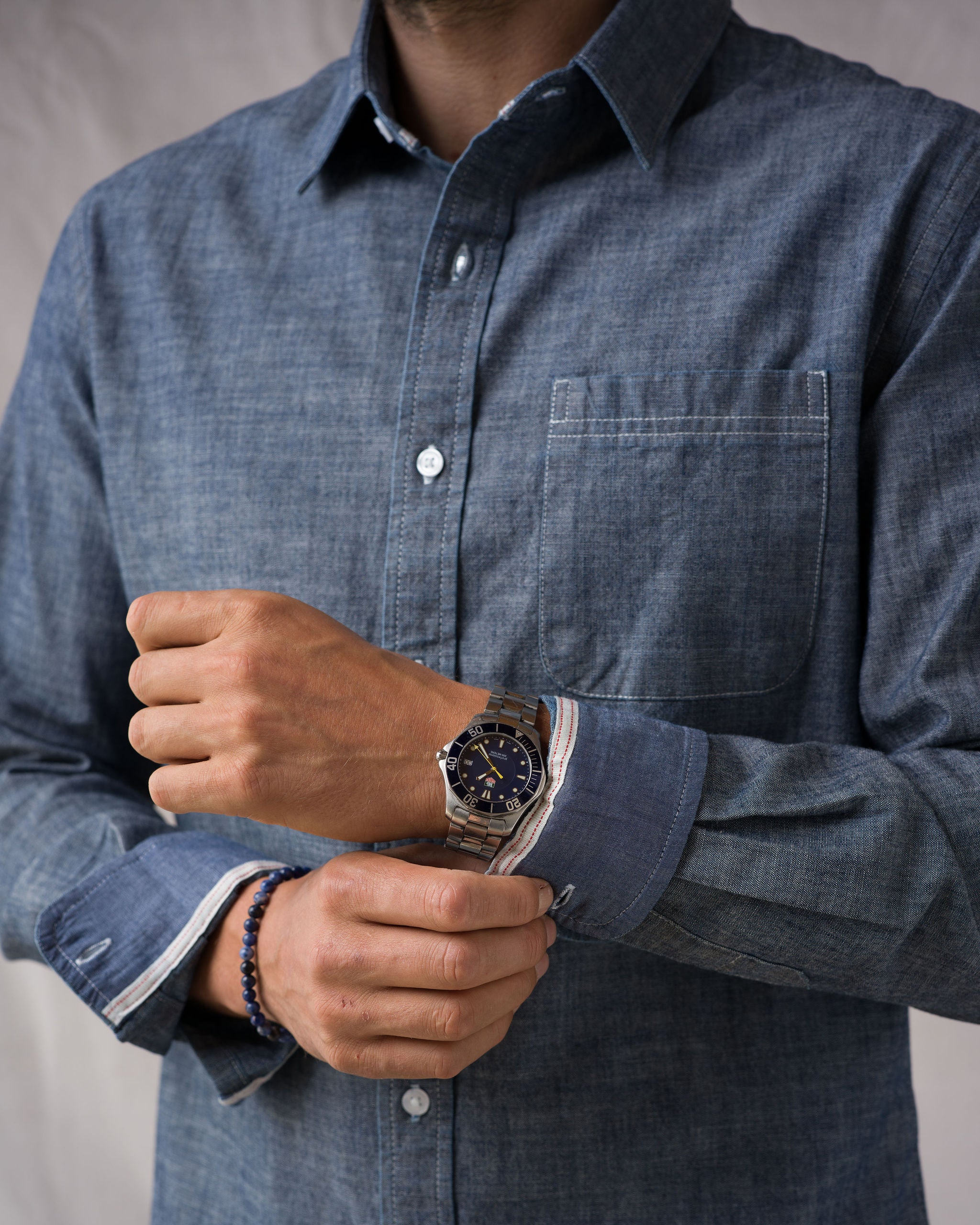 L/S Tailored Shirt Surplus Chambray 6oz - Indigo Rinse