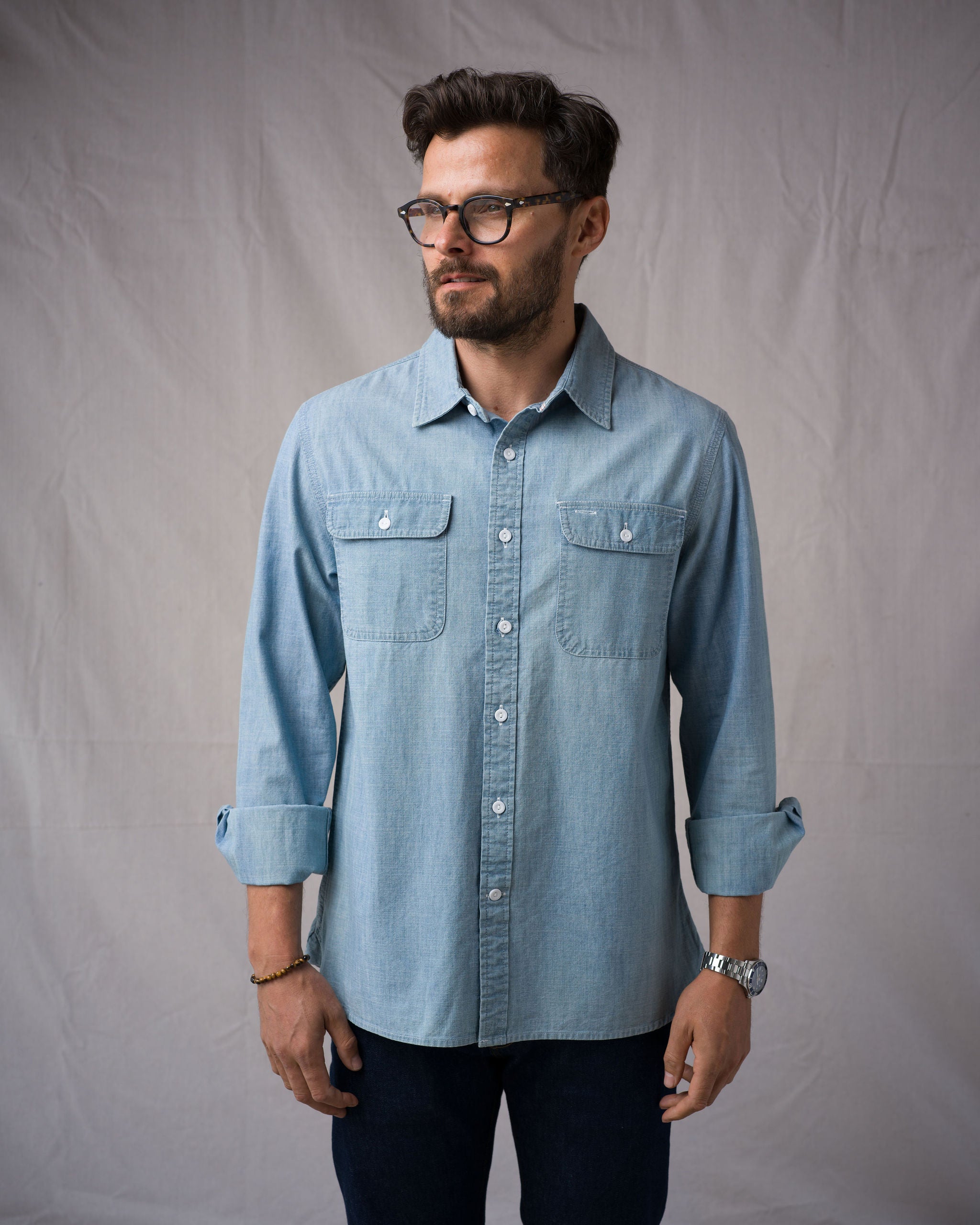 Work Shirt Surplus Chambray 6oz - Medium Indigo