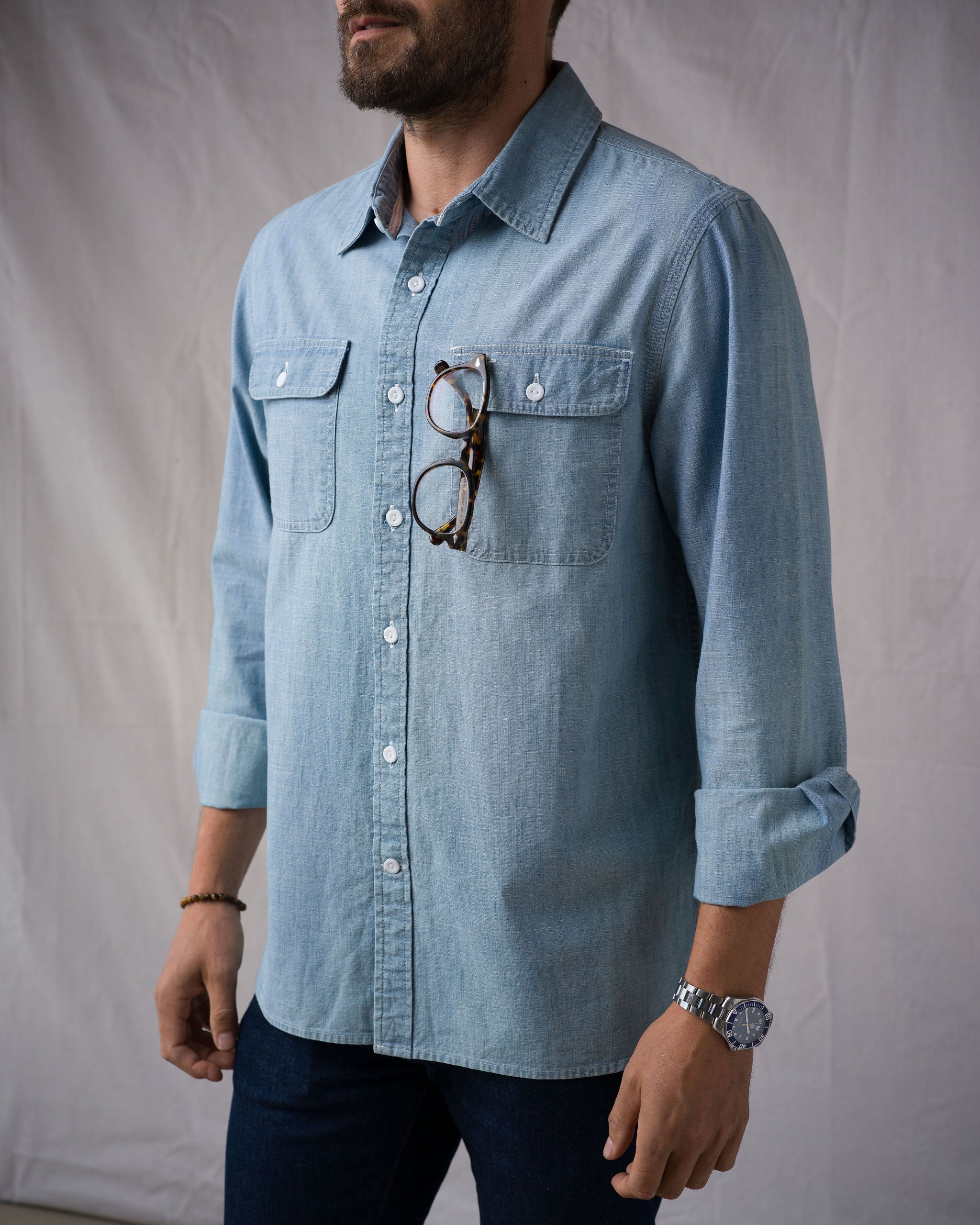 Work Shirt Surplus Chambray 6oz - Medium Indigo