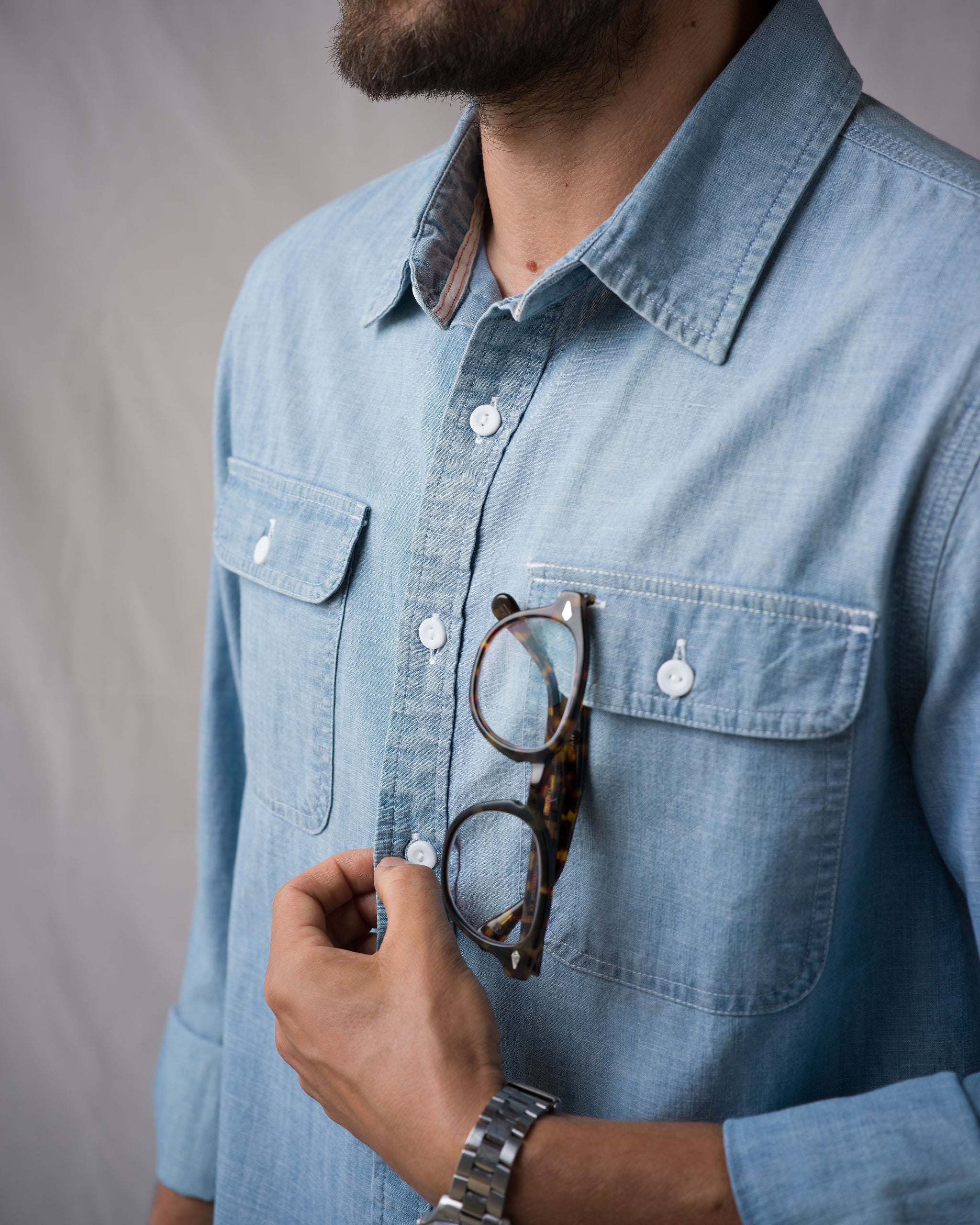 Work Shirt Surplus Chambray 6oz - Medium Indigo
