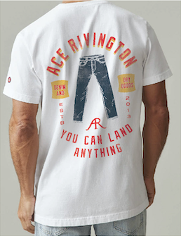 Crewneck SS - Super Soft Supima - "Ace Denim" - Chalk