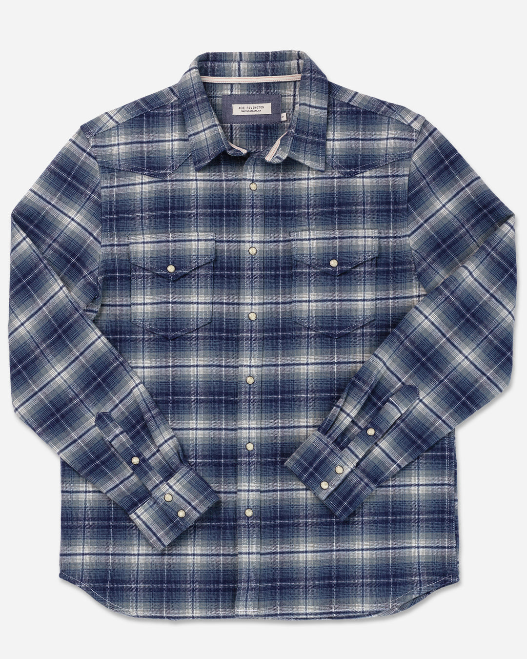 Flannel - Western Shirt - Storm Blue