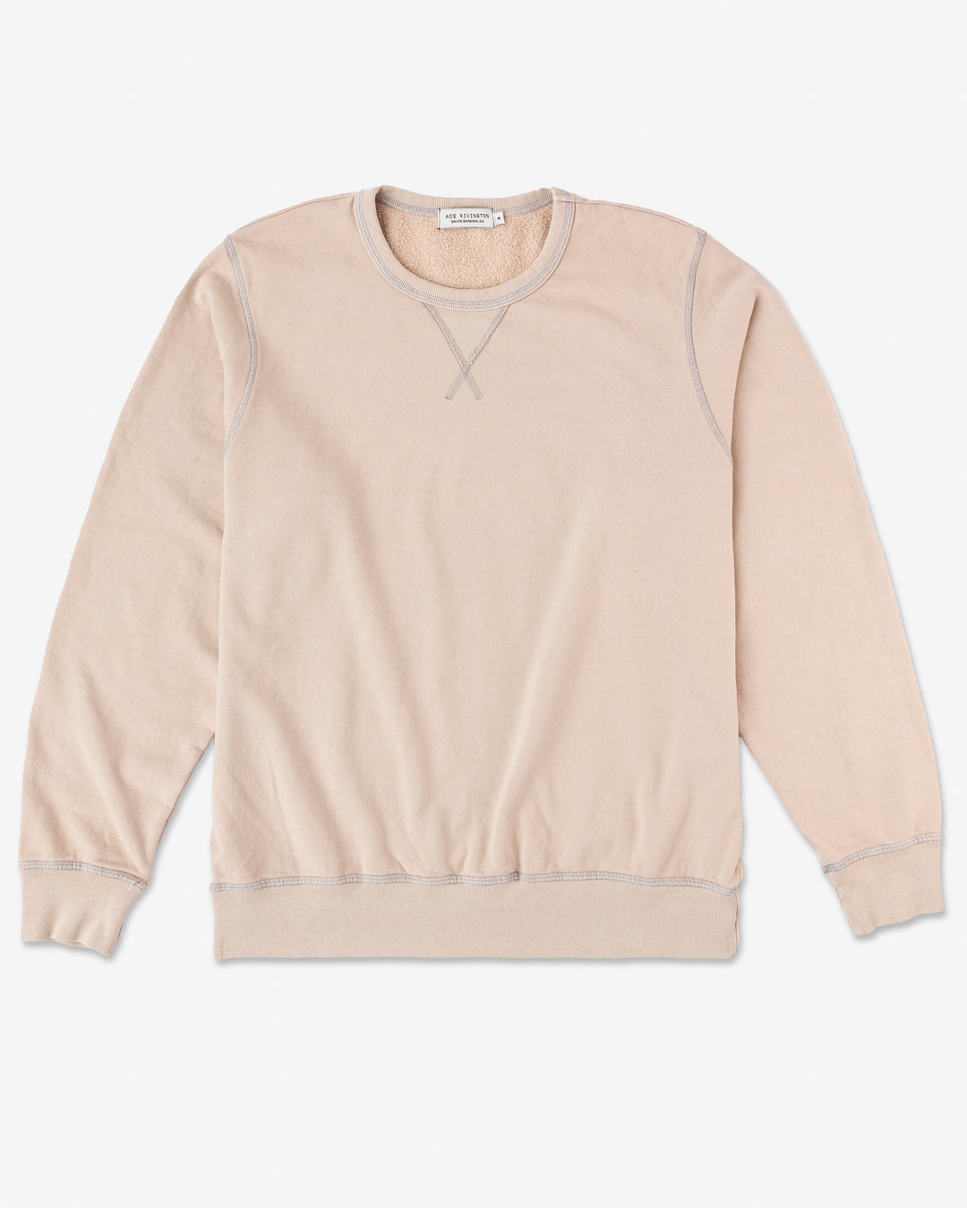 entire front of organic cotton sweatshirt in light khaki