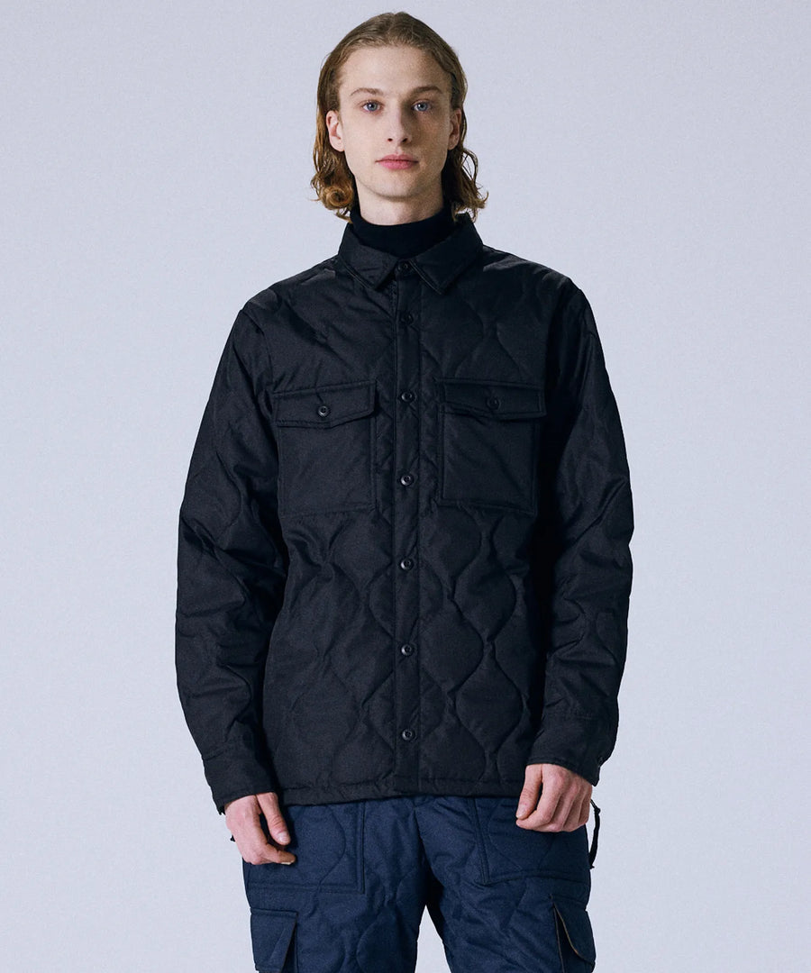 Military Down Shirt Jacket - Black