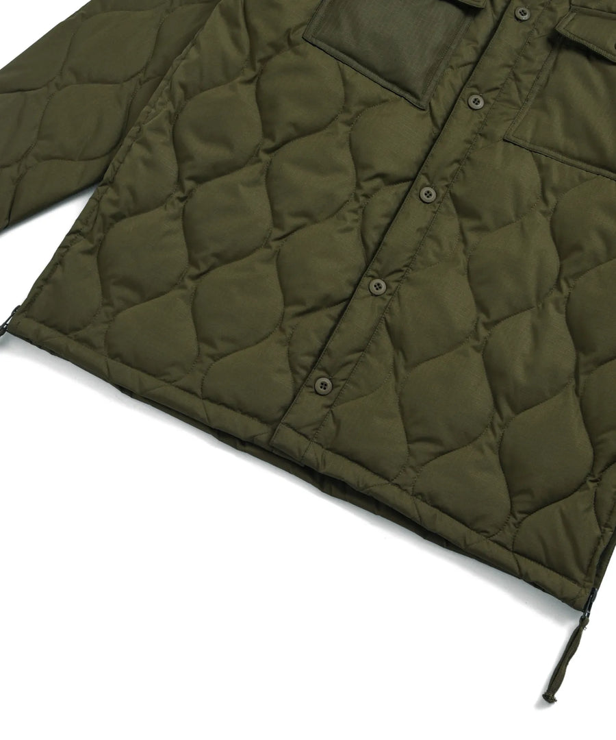 Military Down Shirt Jacket - Dark Olive