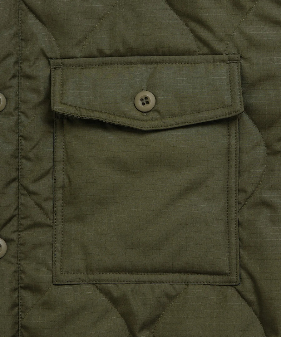Military Down Shirt Jacket - Dark Olive