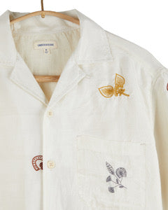 Khushi Camp Shirt- Hand Embroidered-Silk