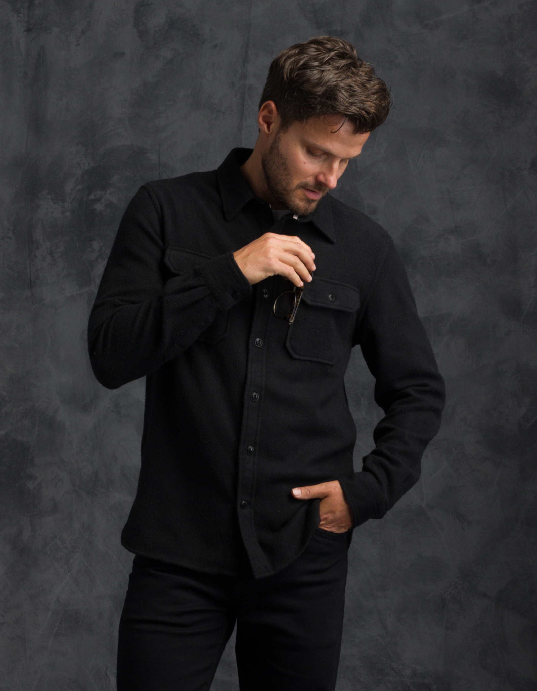 Winter Flannel - Utility Shirt - Black Hound