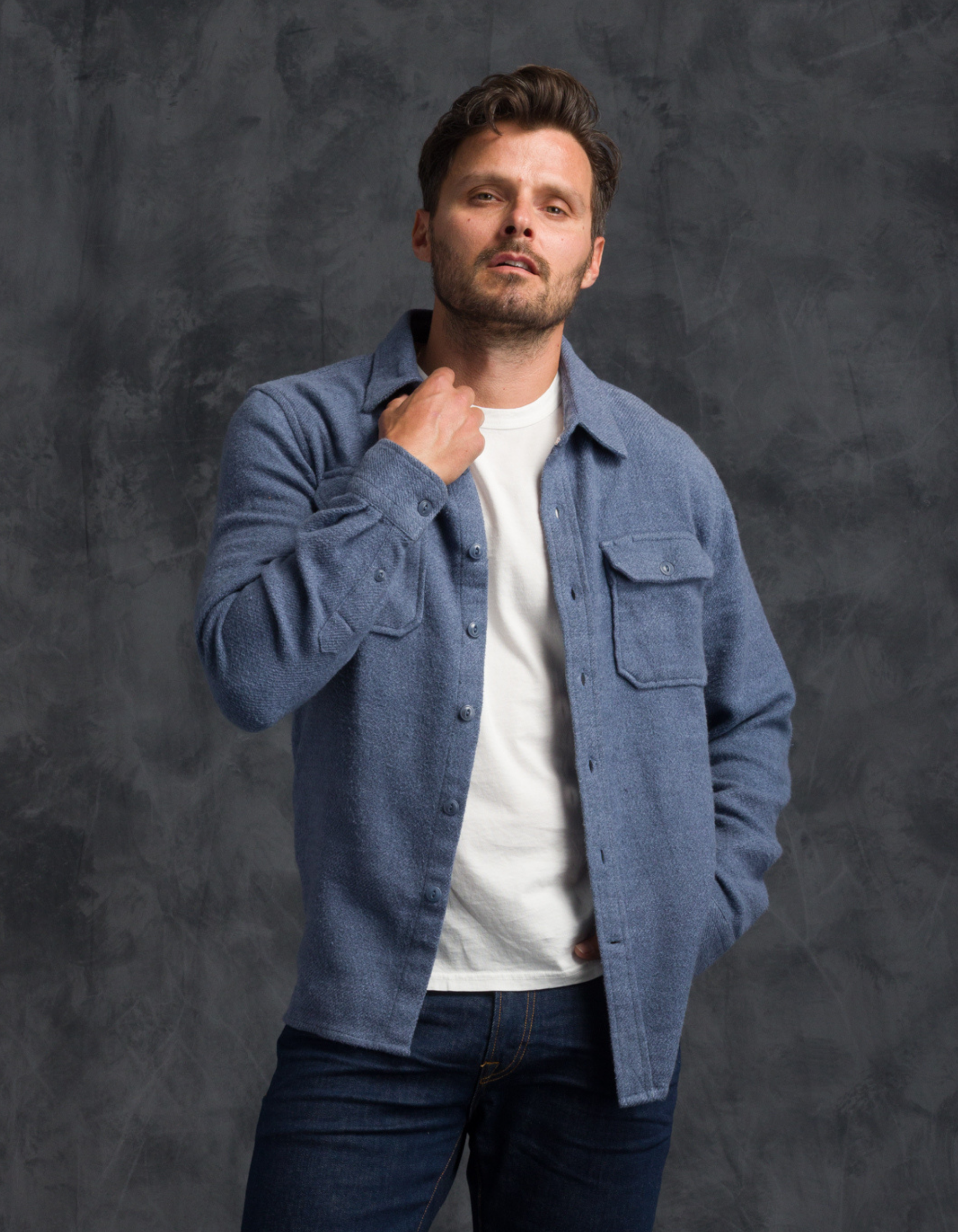 Winter Flannel - Utility Shirt - Slate Blue