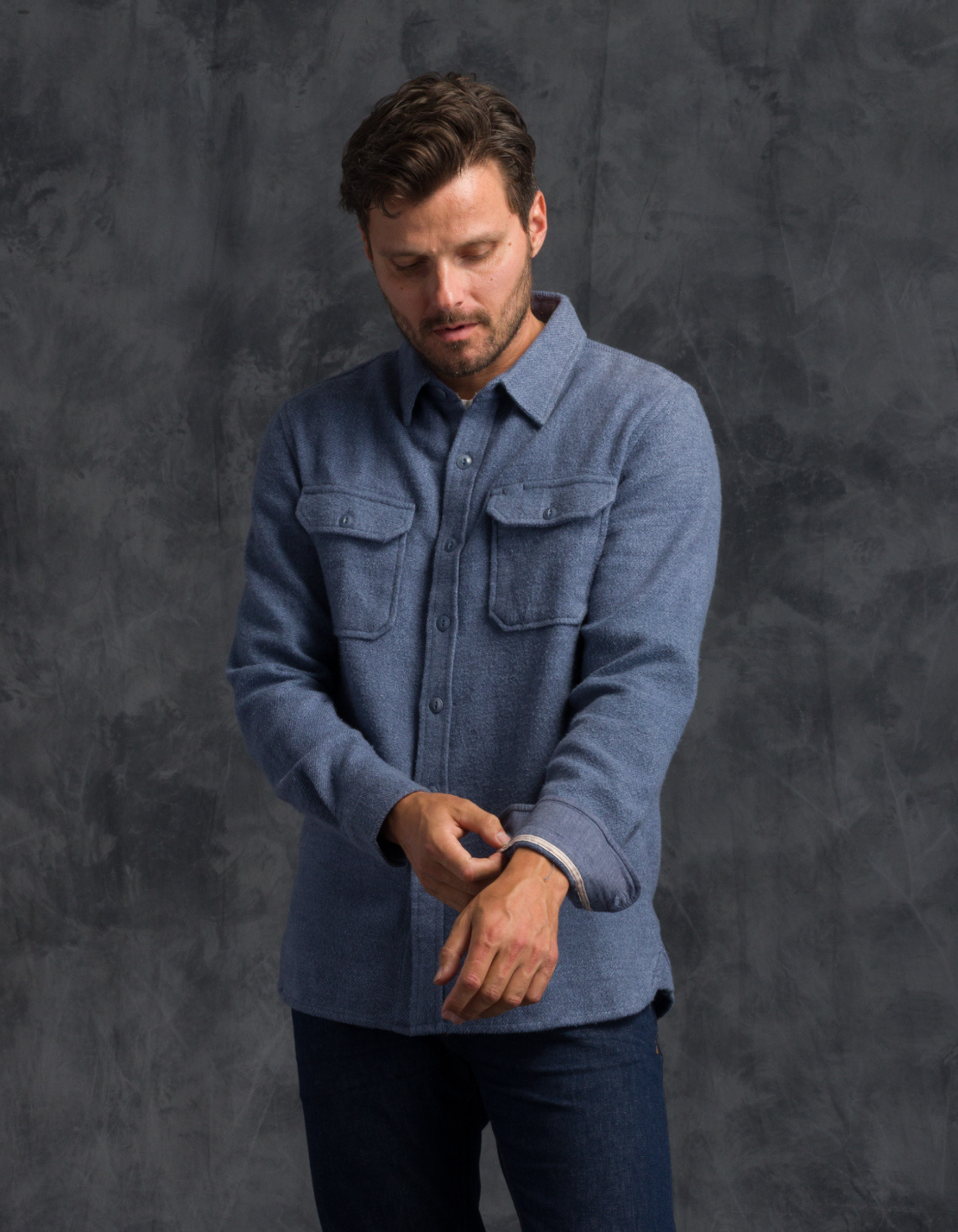 Winter Flannel - Utility Shirt - Slate Blue
