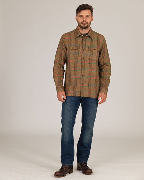 Winter Flannel - Utility Shirt -Wheat Herringbone