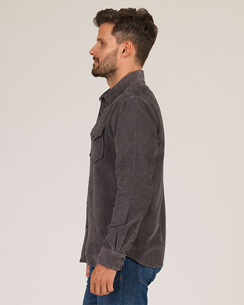 Corduroy Western Shirt - Dolphin