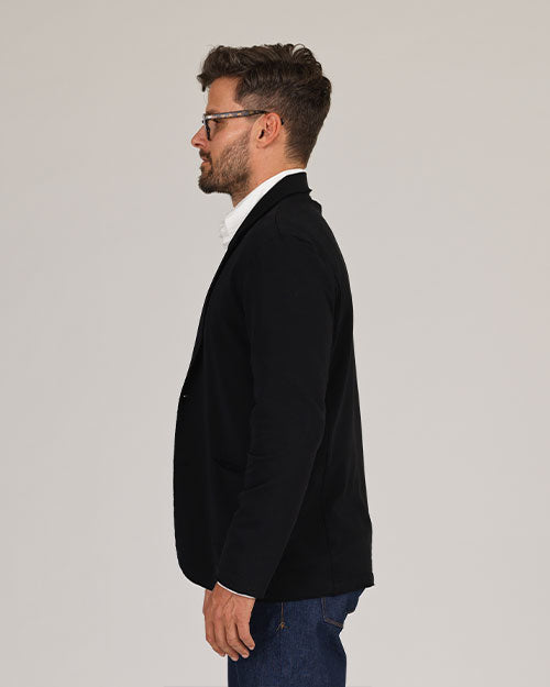 Diagonal Zip Up Jacket - Black
