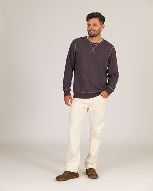 Vintage Crewneck Sweatshirt - Triblend Terry -Cocoa Heather